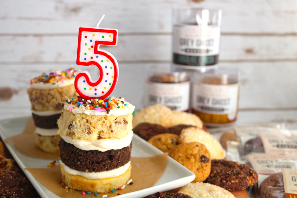 Celebrate our Fifth Birthday with Mini Cookie Cakes