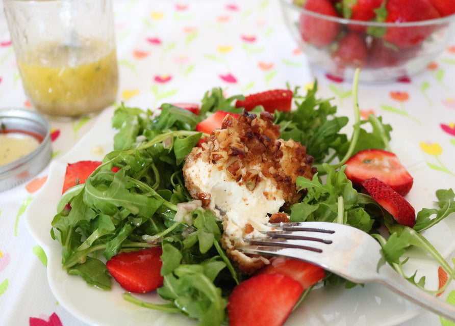 Cookie Encrusted Goat Cheese and Strawberry Salad